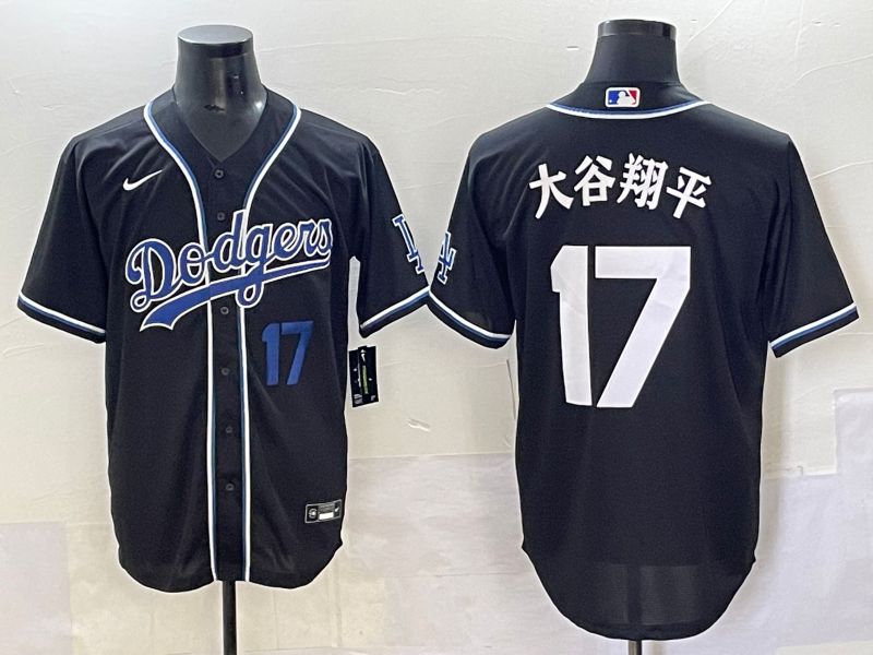 Men 2025 Los Angeles Dodgers #17 Ohtani Black Three generations Fashion Nike MLB Jersey style 7042